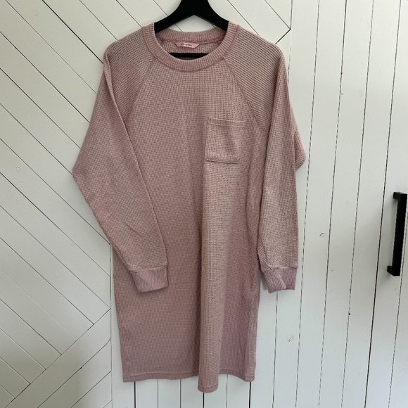 La Vie en Rose | Waffle Knit Sleep Dress in Dusty Rose - Picture 1 of 4